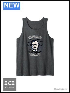 Edgar Allan Poe Insanity Quote Literary Tank Top Sleeveless